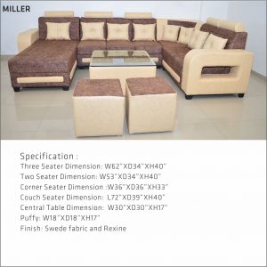 MILLER 5 Seater Sofa with Couch
