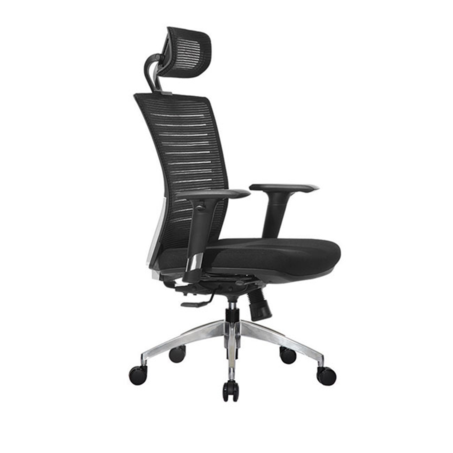 Mesh Back & Fabric Seat Aluminum Base Chair