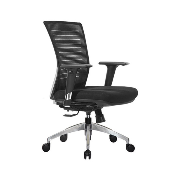 Mesh Back & Fabric Seat Aluminium Base Chair
