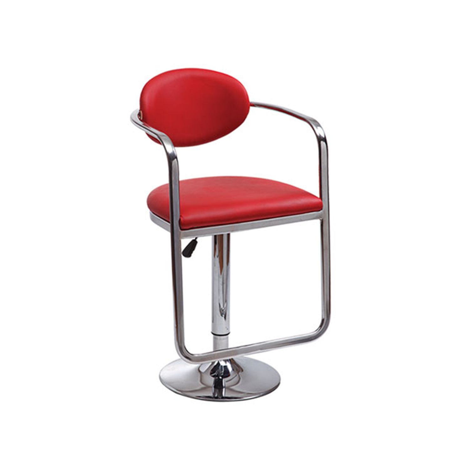 Revolving Chair With Chrome Plated Metal Arm