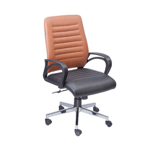 Leatherette Medium Back Chair With Torsion Bar