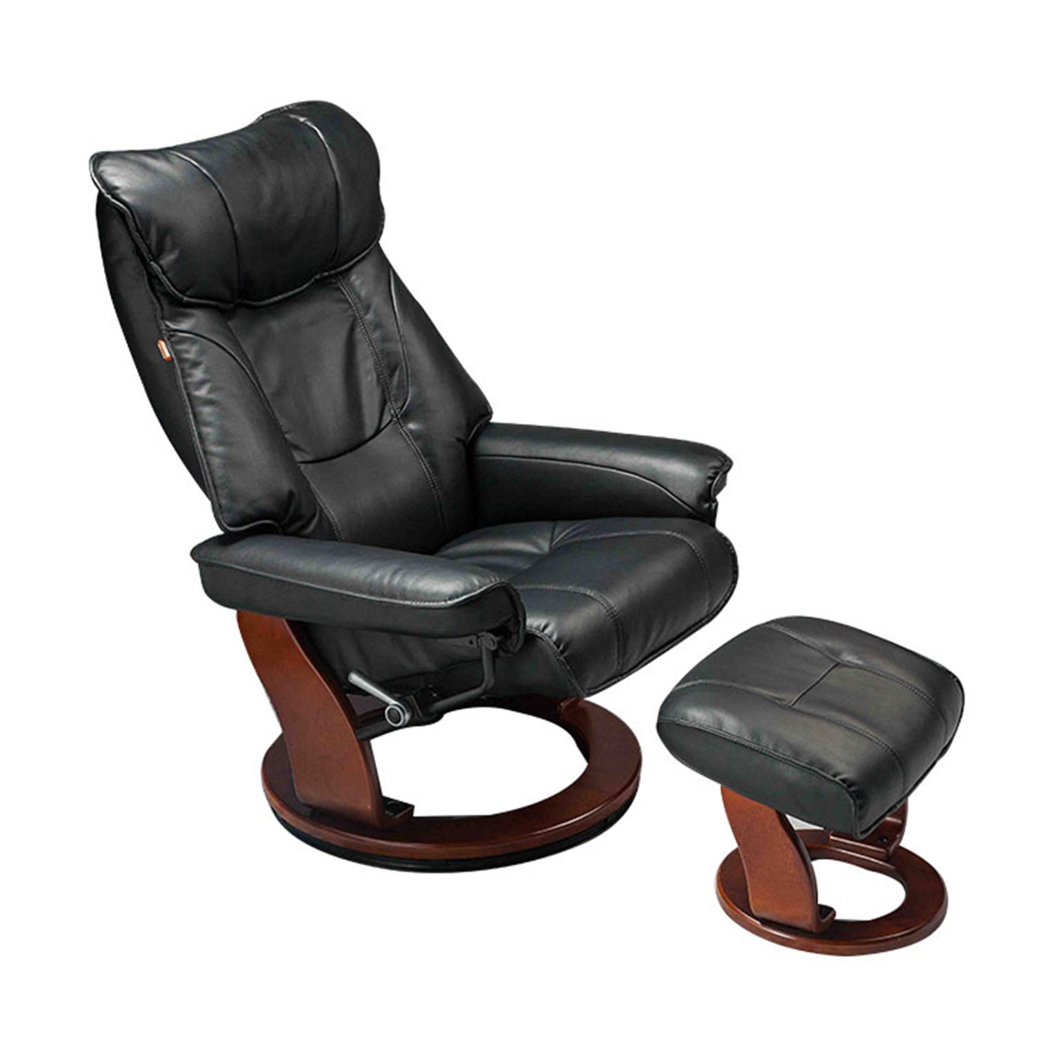 Black Leatherette Recliner Chair With Foot Rest