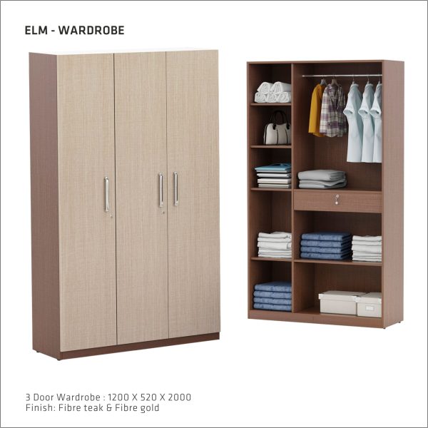Elm 3 Door Wardrobe