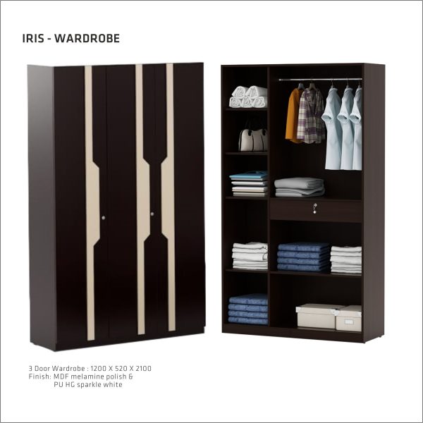 Iris 3 Door Wardrobe