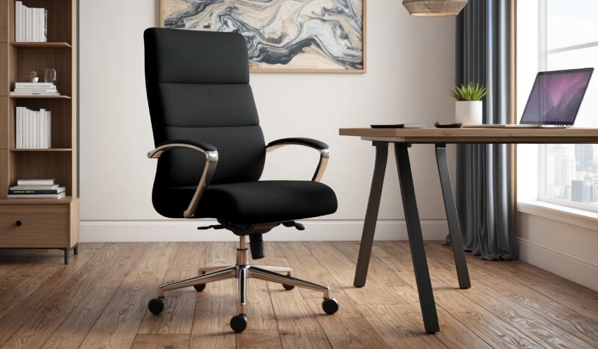 Leatherette Tapestry Office Chair with chrome base