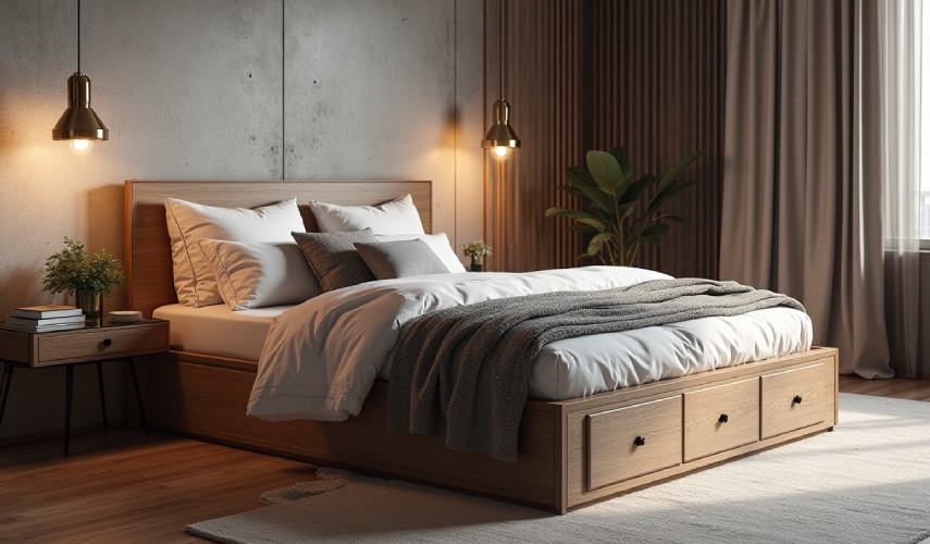 Adonis Queen Size Bed with hydraulic storage