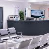 Comfortable 3-seater waiting chair in clinic