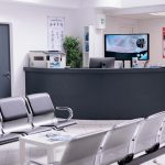 Comfortable 3-seater waiting chair in clinic