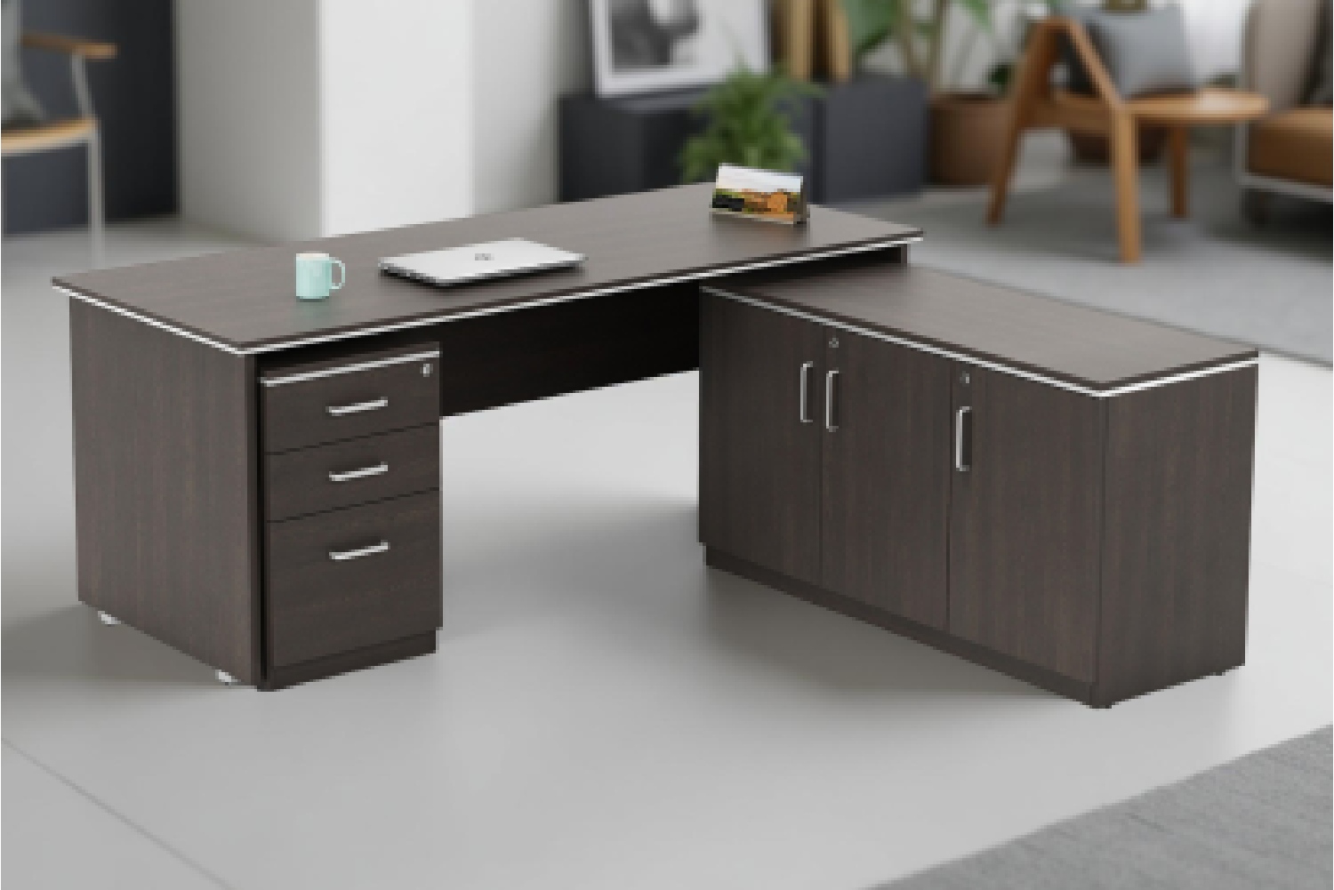 Modern modular work desks and office chairs