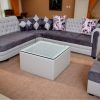 Modern 7 seater sofa and centre table treatment