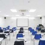 Classroom chairs and tables arrangement in coaching institute