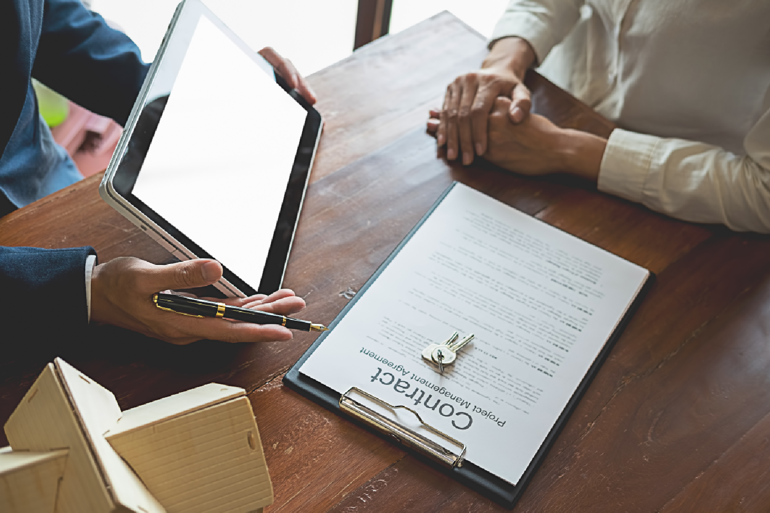 5-Year Warranty document next to a finely crafted table, symbolizing Investment Protection for Furniture Durability