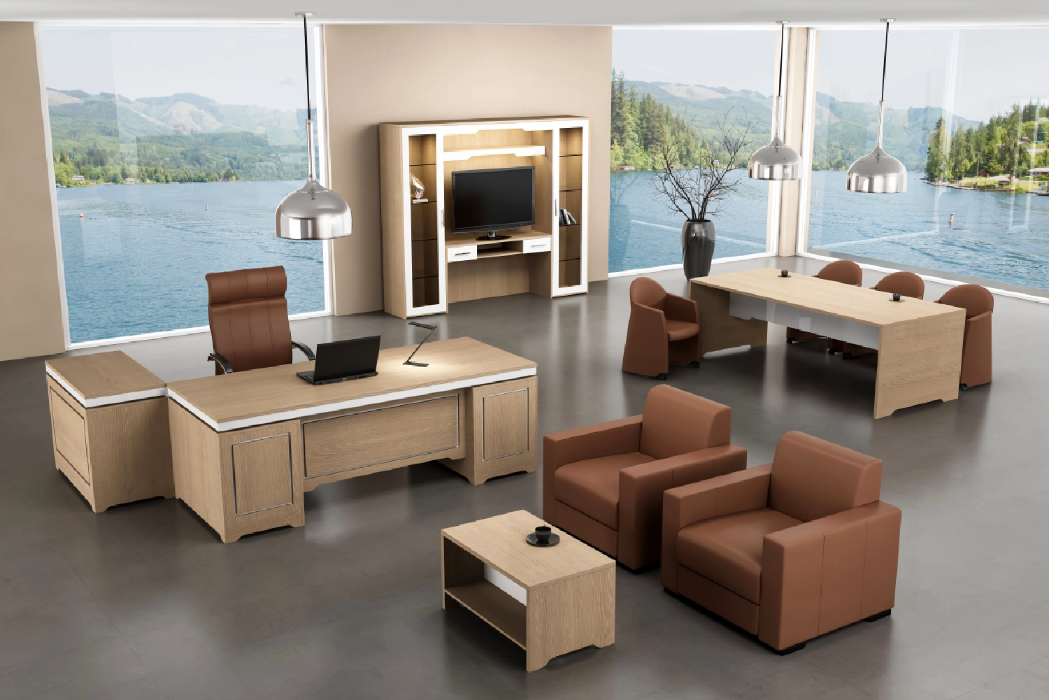 Image showcasing bespoke Customized Furniture integrating Modular Solutions in a modern office, emphasizing Functional Aesthetics