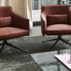 Medium Back Chairs showcasing different Material Options (Leatherette Tapestry vs Pure Leather) for Aesthetic Versatility