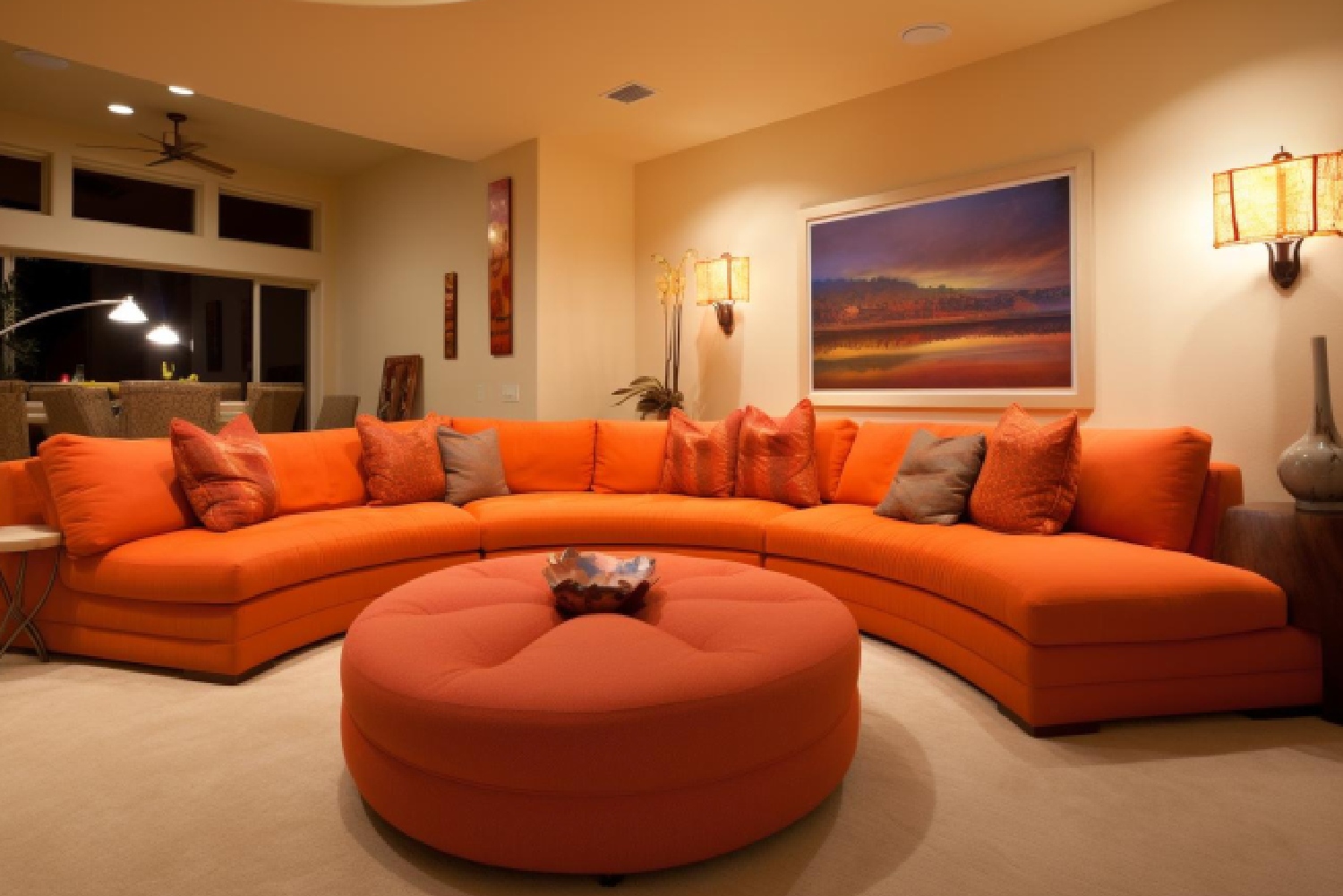 5 Seater Sofas (Dolphin model) demonstrating the Optimal Configuration for a welcoming Family Living Space.